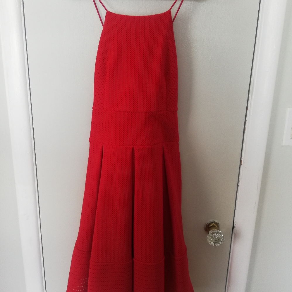 Red sleeveless dress (lined). ONLY WORN ONCE